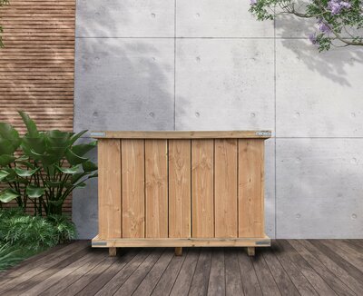 Hardhouten bak - afmeting 120x120x70 cm