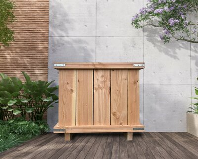 Hardhouten bak - afmeting 80x80x60 cm